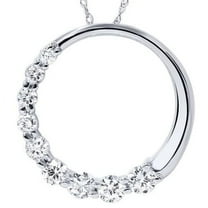 Pompeii 1ct Circle Journey Real Diamond Pendant White Gold (G/H,I1)