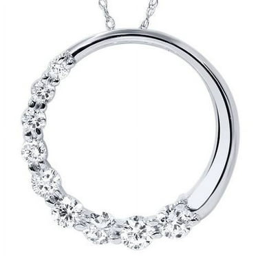 Pompeii 1ct Circle Journey Real Diamond Pendant White Gold (G/H,I1)