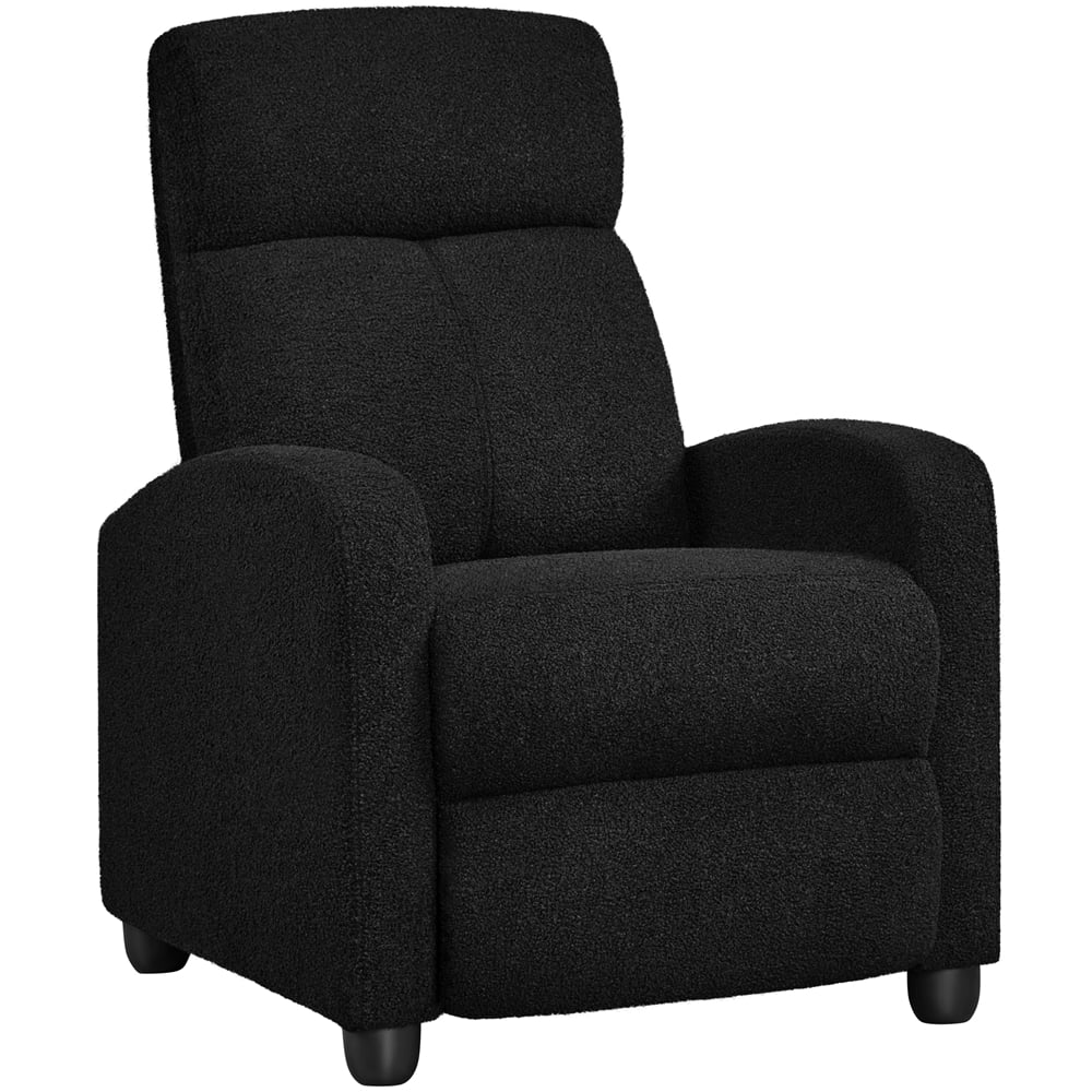 Yaheetech Modern Upholstered Boucle Recliner Chair with Pocket Springs, Black