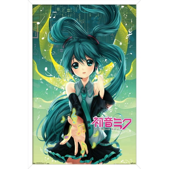 Hatsune Miku - Notes Wall Poster, 14.725" x 22.375", Framed