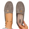 thumbnail image 7 of UDAUDU Women's Orthopedic Leather Loafers Slip On Flats 2026 Casual Comfortable Walking Shoes with Barefoot Feel Anti-Slip Rubber Sole, PU Upper Gray 6.5 Wide, 7 of 7