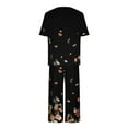 thumbnail image 6 of Dyegold Women's Capri Pajama Set Short Sleeve Shirt And Capri Pants Sleepwear Pjs Sets Soft Lounging Outfits With Pockets, 6 of 8
