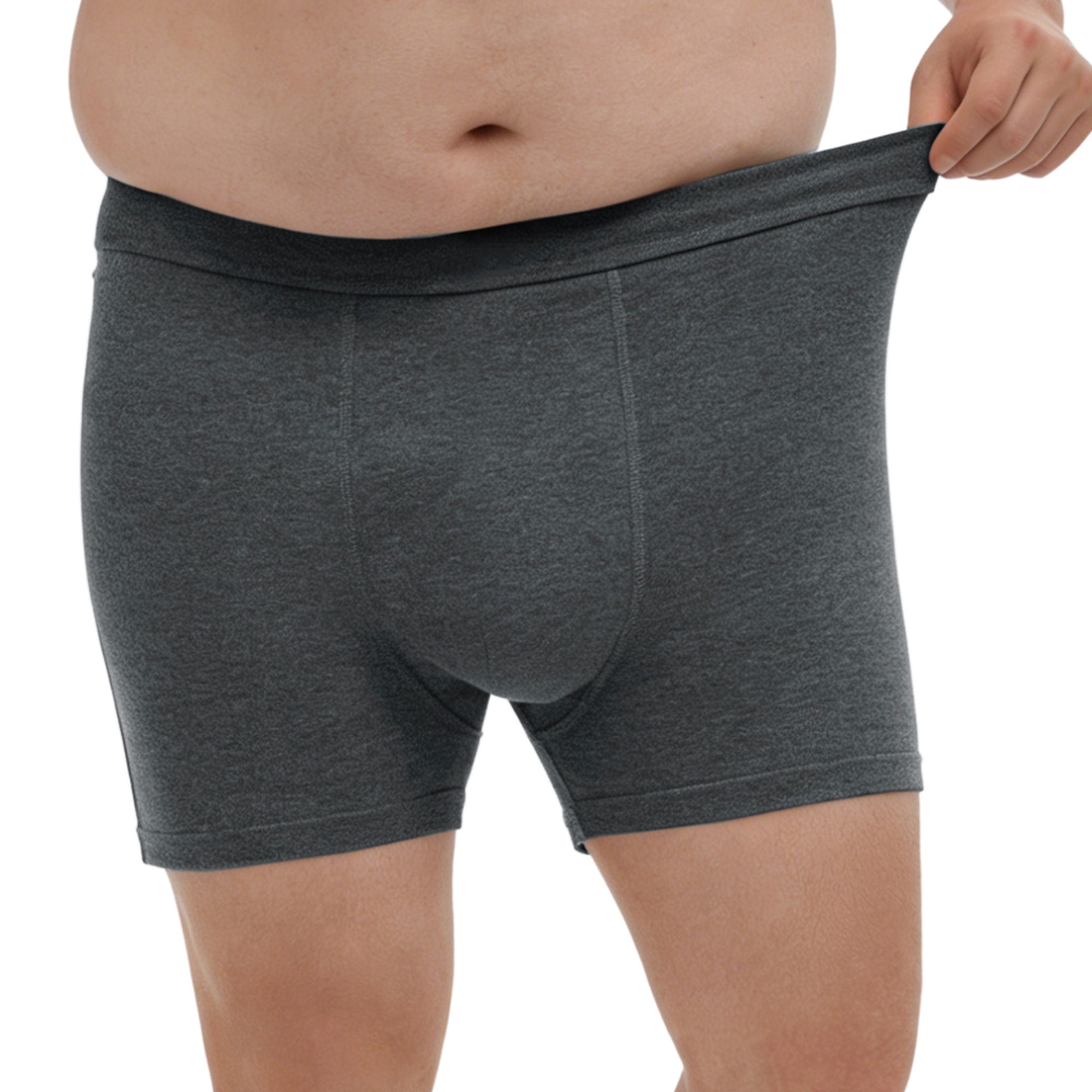 DARING DIVA Men's Big Tall Stretch Waistband Mid-Waisted Underwear 4XL Gray