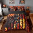 thumbnail image 3 of Erosebridal Fire Volleyball USA Flag Bedding Comforter Set, Sport Full Bedding Set for Girls and Boys, Black Reversible 7 Pieces, 3 of 6