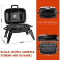 thumbnail image 3 of CUSIMAX Barbecue au Charbon de Bois Portable avec Couvercle et Plateau Pliant, 3 of 5
