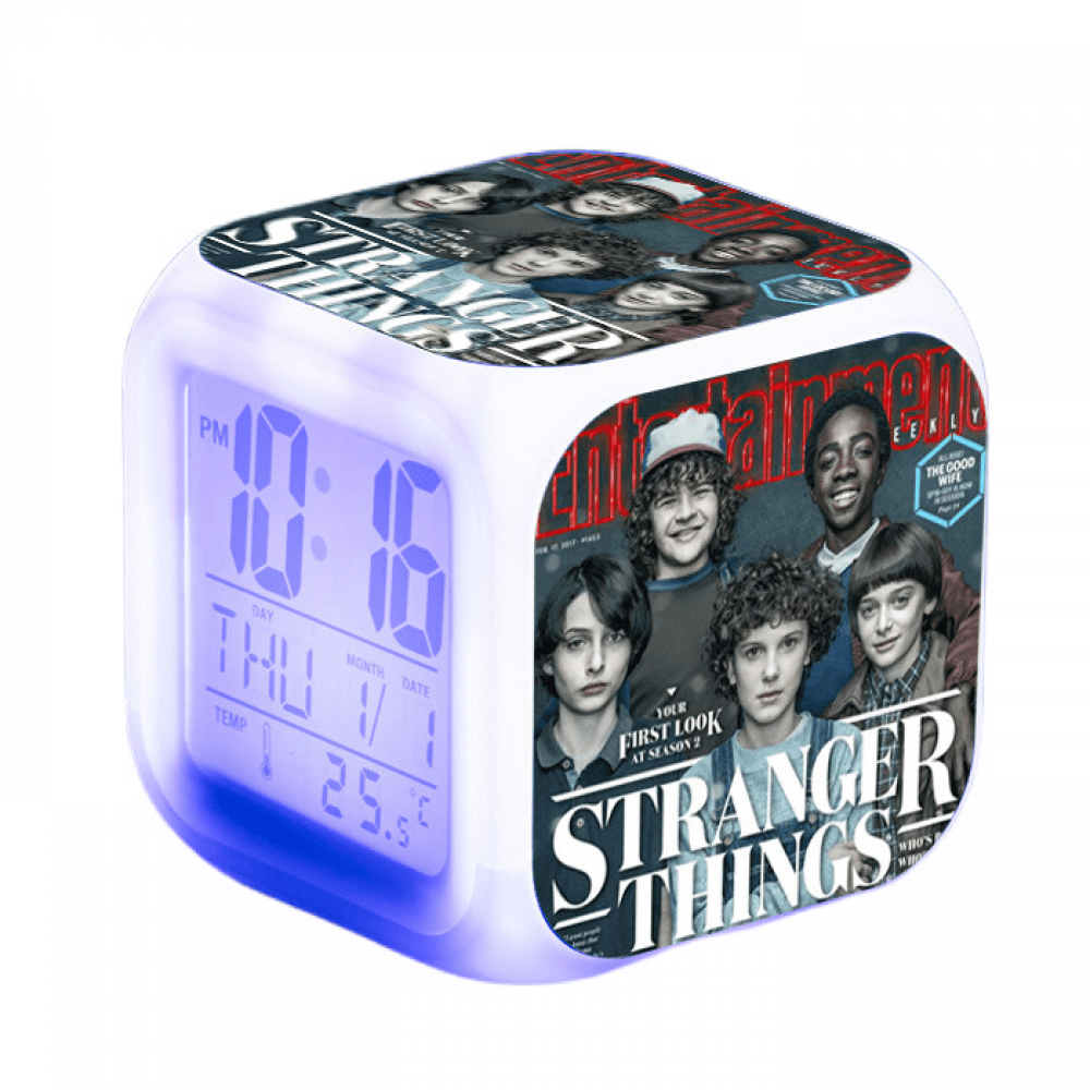 JUSTUP Digital Alarm Clock for Bedroom, LED Digital Bedroom Alarm Clock  Easy Setting Cube Wake Up Clocks with 3 Sided Stranger Things Pattern Soft  Nightlight Large Display Ascending Sound - Walmart.com