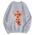 thumbnail image 4 of Chandail en Molleton pour Femmes Chandail Tendance de Noël Col Rond Manches Longues Haut Athlétique Mode Automne, 4 of 5