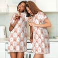 thumbnail image 4 of Kdxio love plaid fox Pattern Womens Short Sleeve Sleepshirt Scoopneck Cute Nightdress Ruffle Comfy Nightgown, 4 of 6
