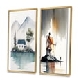 thumbnail image 3 of Designart "Countryhouse by the Lake I" Lake House Cottage Framed Wall Art Set Of 2 - Traditional White Gallery Wall Frame Set For Home Decor, 3 of 6