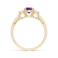 thumbnail image 2 of ANGARA Natural 0.45 Ct. Amethyst with Diamond Classic Ring in 14K Yellow Gold for Women (Ring Size: 6), 2 of 8
