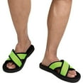 thumbnail image 4 of ULTRAIDEAS Men's Adjustable Sandal Slipper with Memory Foam House Slides (Green, Size 9-10), 4 of 5