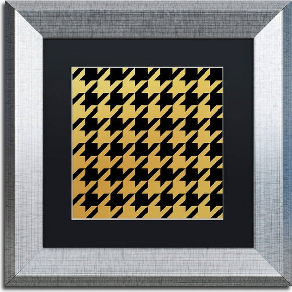 Trademark Fine Art "Xmas Houndstooth 5" Canvas Art by Color Bakery, Black Matte, Silver Frame