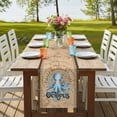 thumbnail image 4 of Table Runners 70 Inches Long Dress Scarves, Vintage Octopus Farmhouse Coffee/Dining/Kitchen Table Decor, Holiday Table Runner, Brown Nautical Anchor Bubbles Coastal 13x70 Inch, 4 of 9
