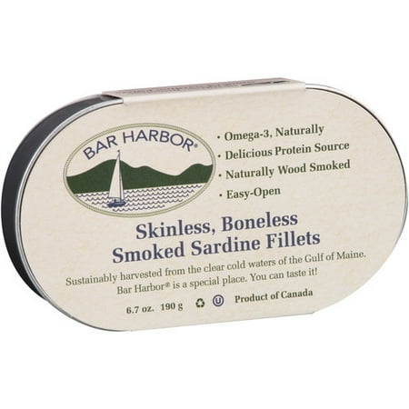 - (2 Pack) Bar Harbor Skinless Boneless Smoked Sardines Fillets, 6.7 oz