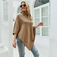 thumbnail image 6 of IDOPIP Poncho Sweater for Women Casual Trendy Baggy Cape Sweater Khaki Cozy Knitting Crochet Pullover Size F 2025, 6 of 7