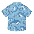thumbnail image 2 of Dailycode Small Short Sleeve Button Down Shirts Cute Dolphins and Seaweed Casual Shirt 3-10 Years, 2 of 9