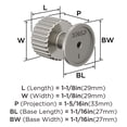 thumbnail image 5 of Amerock Ballard 1-1/8 inch (29mm) Diameter Satin Nickel Cabinet Knob, 5 of 6