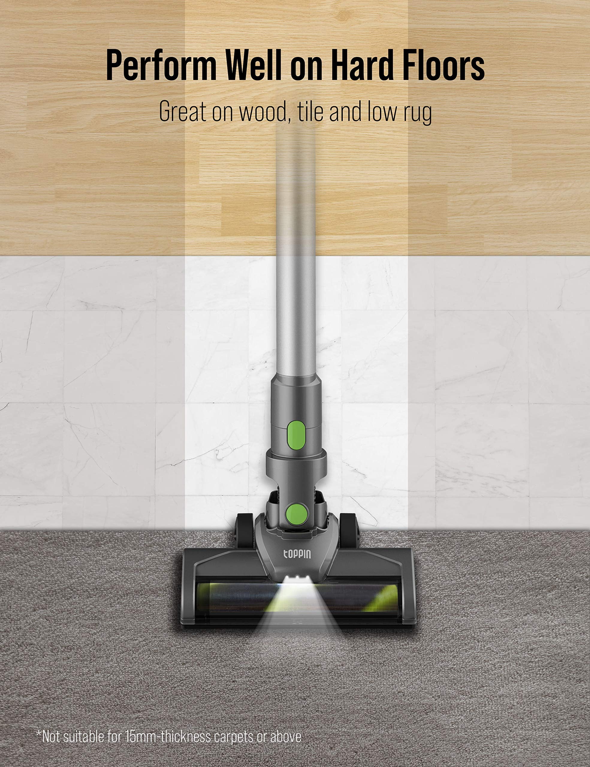 TOPPIN Stick Vacuum Cleaner Cordless 
