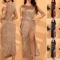 thumbnail image 4 of Vestido de lentejuelas para mujer Vestido de fiesta con abertura sin mangas brillante Vestidos de Romacci Vestido de mujer, 4 of 7