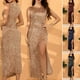thumbnail image 4 of Vestido de lentejuelas para mujer Vestido de fiesta con abertura sin mangas brillante Vestidos CACAGOO Vestido de mujer, 4 of 7