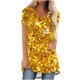 thumbnail image 1 of Mujeres de Manga Larga Superior, Estampado Corto Delantero Larga Espalda Raglan Cuello en V Camiseta de Manga Corta, Casual, 1 of 9
