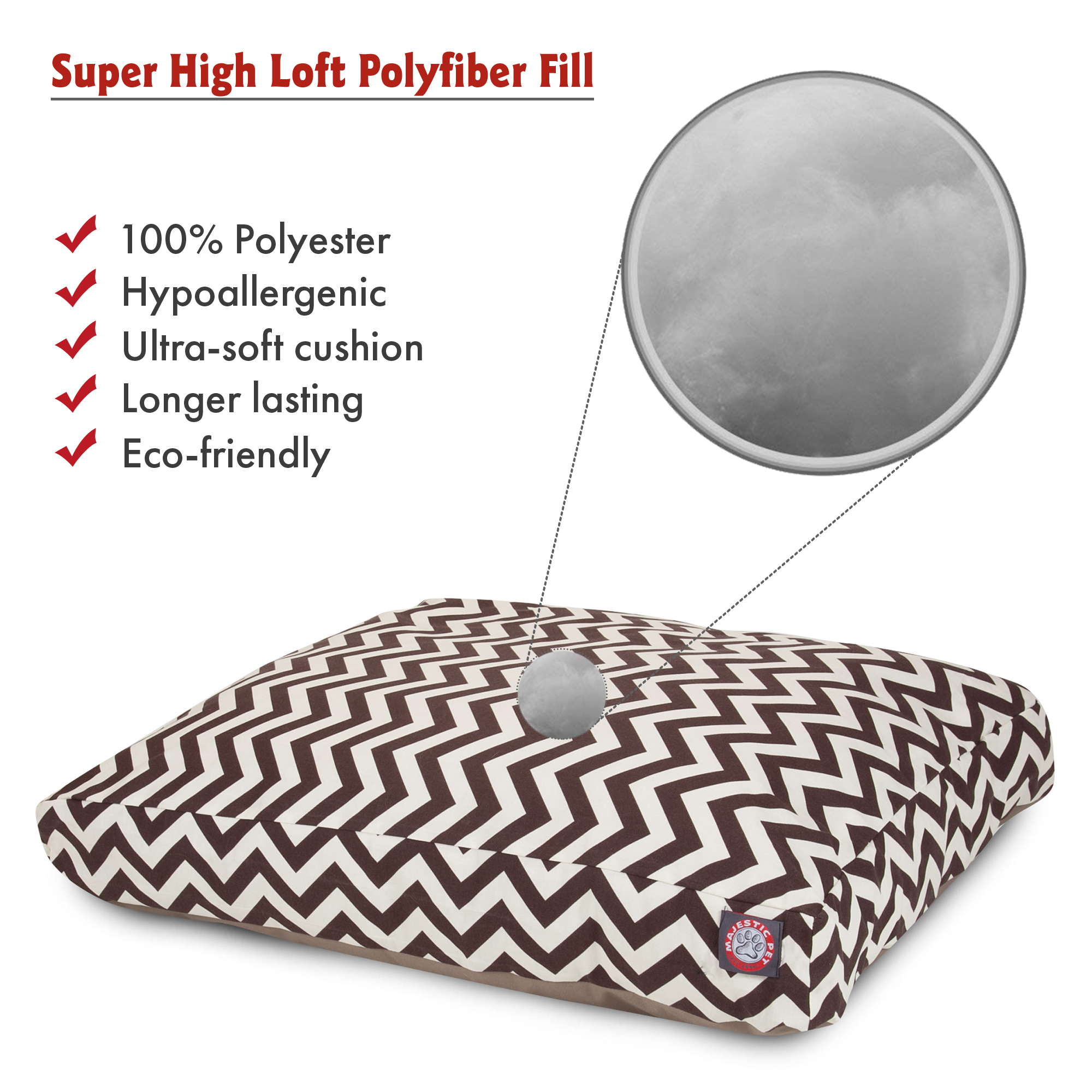 Majestic Pet | Chevron Rectangle Pet Bed For Dogs, Removable Cover, Chocolate, Medium