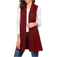 thumbnail image 3 of Diufon Womens Long Cardigan Lightweight Sleeveless Vest Tops Solid Color Blouses Coat with Pockets, 3 of 6