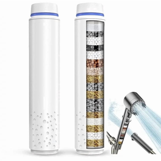 FEELSO Paquete de 2 Filtros de Regadera para Cabezal de Regadera de Mano, Filtros de Repuesto Mejorados para Agua Dura