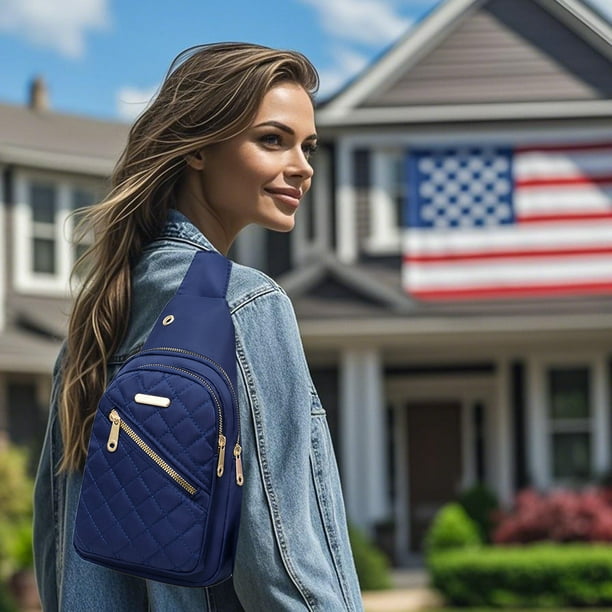 Bolso Bandolera Impermeable de Gran Capacidad para Mujer - Bolso Bandolera de Viaje Antirrobo con Puerto de Carga Usb, Múltiples Bolsillos, Opciones En Morado, Rosa, Rojo y Azul