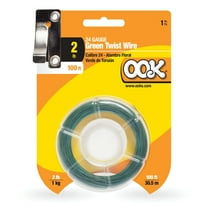 Ook Hanging Wire, 100 ft, 2 lbs, 24 Gauge Twist Wire, Plastic Coated Steel, Green