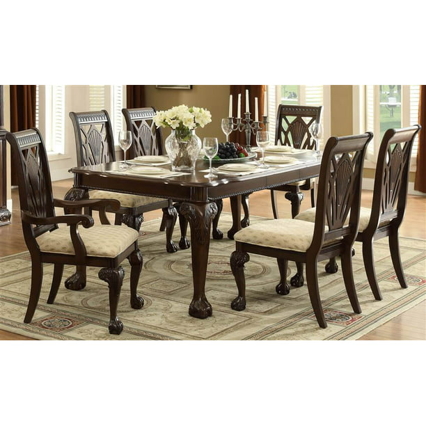 7 Pc Traditional Dining Table Set, 7 Foot Dining Table Set