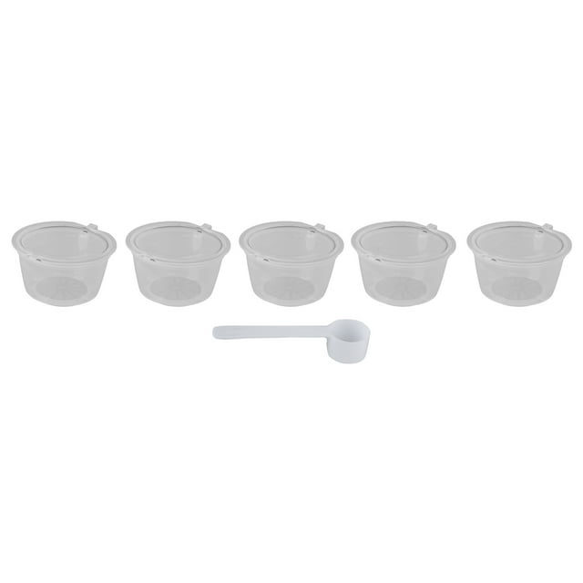 Filtre à Café Réutilisable en Acier Inoxydable Tasse à Filtre à Café Recyclable avec Cuillère de Mesure pour Café pour Machine à Café pour Maison Transparent