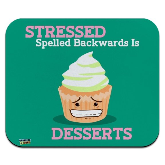 Stressed Spelled Backwards is Desserts Funny Low Profile Thin Mouse Pad Mousepad