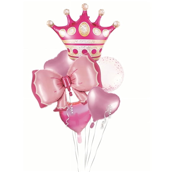 Balloon Bouquet D Dywarm Princess Crown Pink Set de 5 piezas
