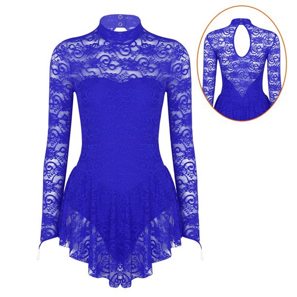 Women Adult Lace Ballet Dance Leotard Tutu Dress Figure Ice Skating Practice Skirt For Contemporary Dancing Competition CostumeL Gong Bohan LED