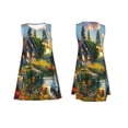 thumbnail image 7 of Balery Cozy Cottage Lakeside Sunset Pattern Women’s Summer Dresses – Loose Sleeveless Sundress, Casual and Comfortable Beach Dress for Hot Days, 7 of 7