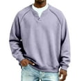 thumbnail image 2 of Lumtrix Men's V Neck Sweatshirt Casual Long Sleeve Waffle Sweatshirts Fashion Pullover Shirts Light Purple M, 2 of 7
