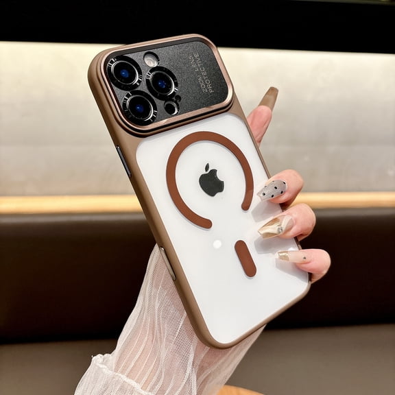 Elegant Frosted Translucent for iPhone 17 Case, Change Style into iPhone 17 Pro Max, Magnetic Compatible with MagSafe TPU   PC Hybrid Ultra-Slim Shockproof Anti-Slip Protective Cover, Desertgold