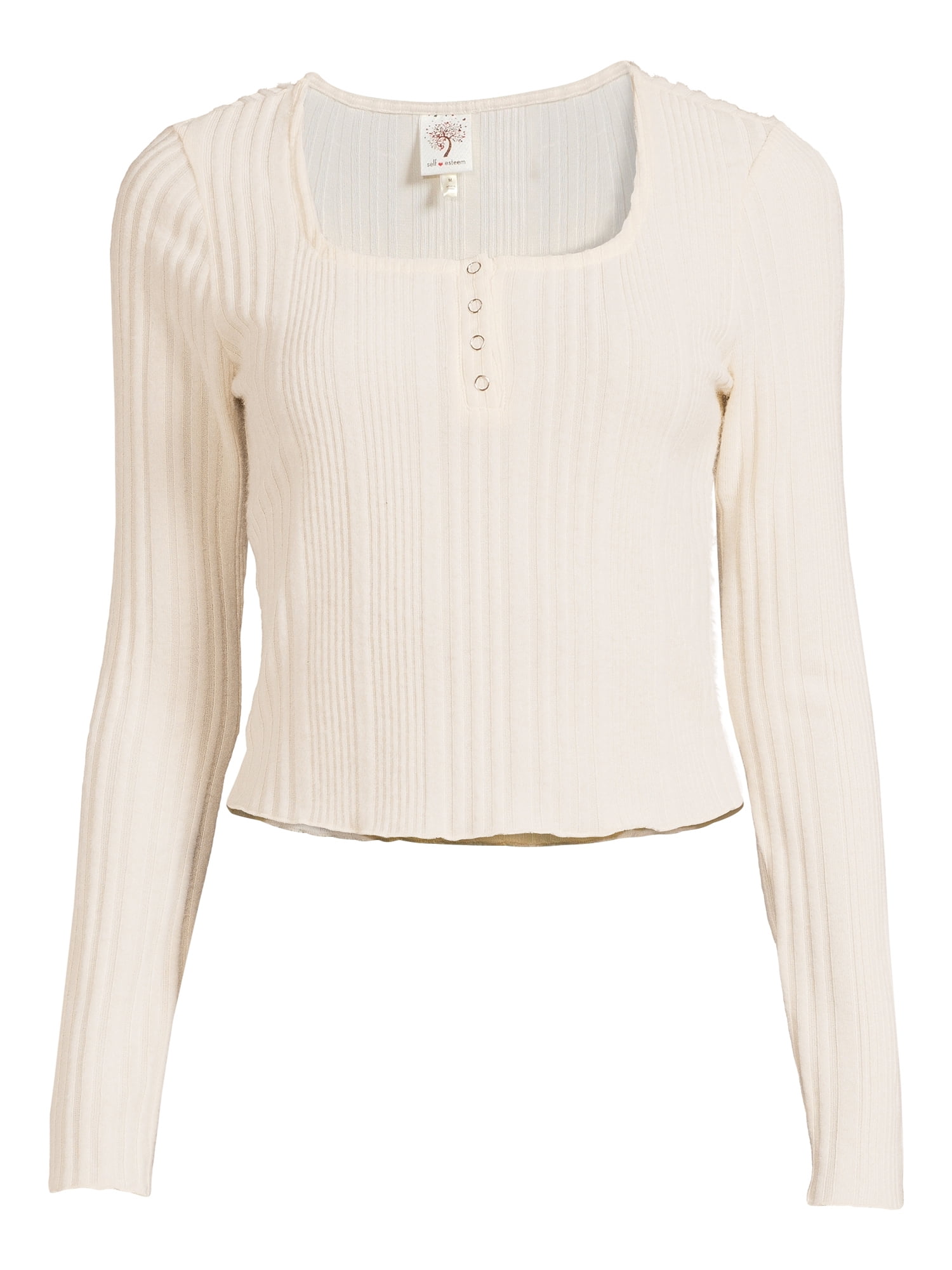 Self Esteem Juniors Square Neck Henley Top