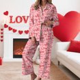 thumbnail image 2 of vigerkar Women Satin Silk Pajamas Set Long Sleeve Button Down Shirt and Pants 2 Piece Pjs Sets Sleepwear (Wine, XL), 2 of 6