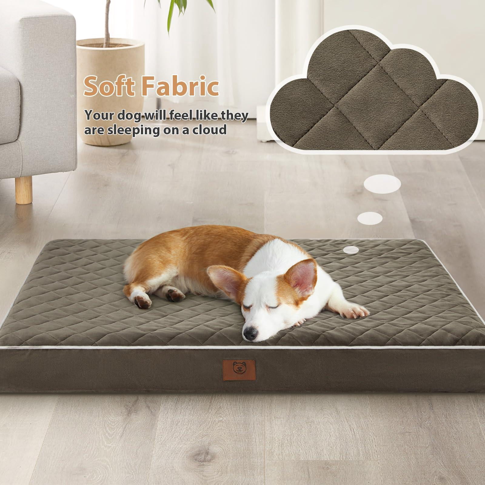 Dog Bed Medium Size  Waterproof Dogs With Removable Washable Cover Multi-needle Quilting Crate