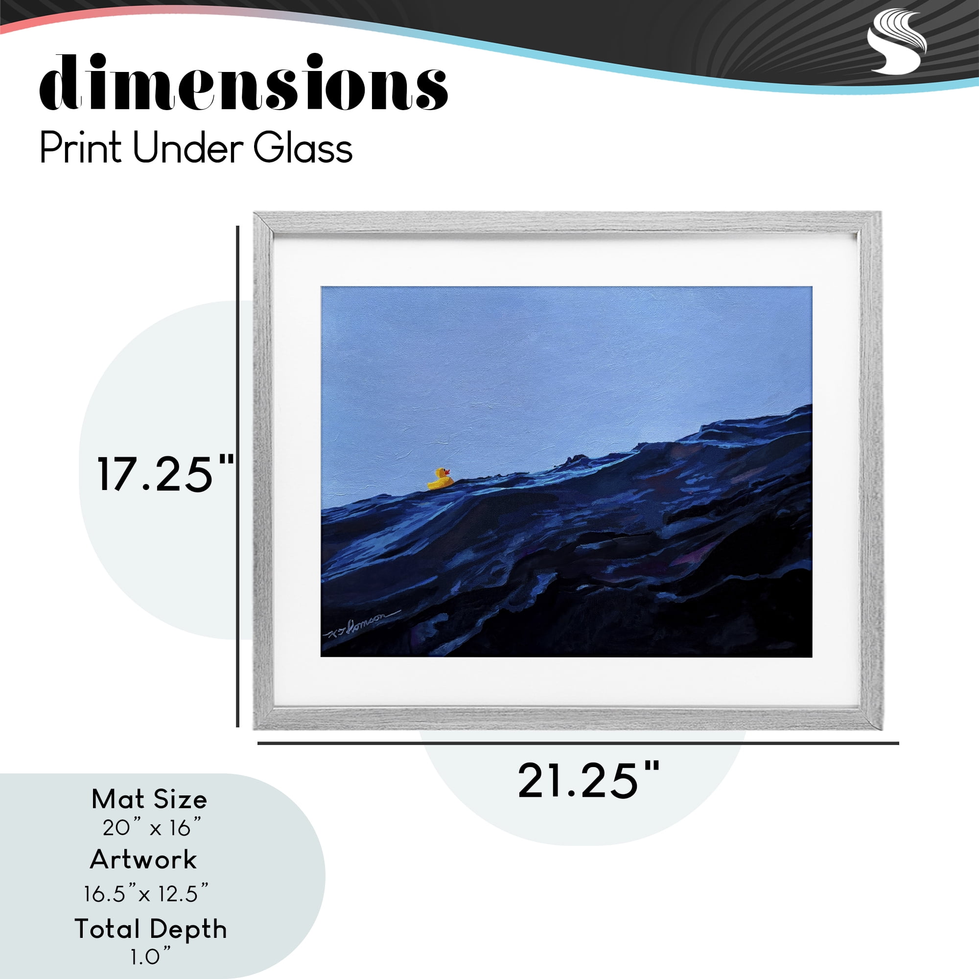 You're The One Duck Gray Framed Print Under Glass, design by Keith Thomson