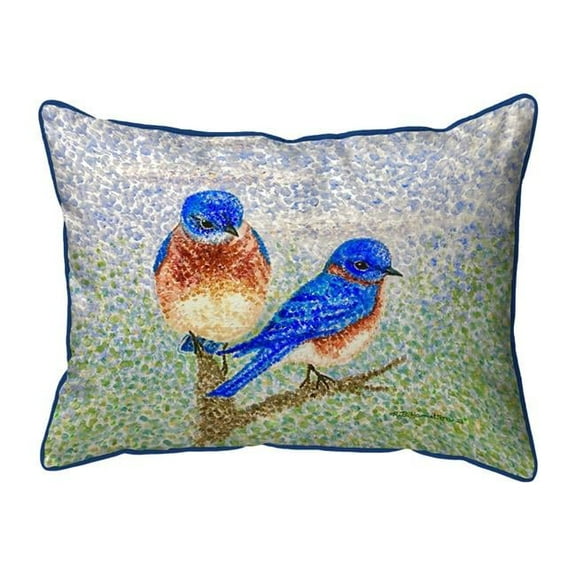 11 x 14 in. Two Blue Birds Indoor & Outdoor Pillow - Small