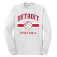 thumbnail image 2 of Wild Bobby City of Detroit DET Basketball Fantasy Fan Sports Mens Long Sleeve Shirt, White, Medium, 2 of 5