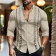 thumbnail image 1 of Camisa de cuello abotonado con estampado 3D de parches de color sólido de verano para hombre, ropa de playa hawaiana de moda para ocio, manga larga, 1 of 6