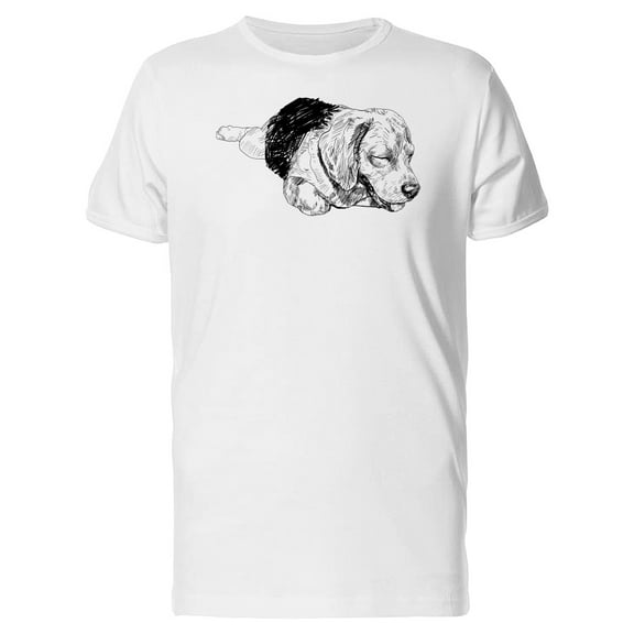 Adorable Beagle Sleeping Sketch Tee Men's -Image by Shutterstock