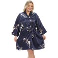 thumbnail image 3 of GFDYREE Women's Plus Size Satin Robes Plus Size Silky Kimonos Robes Sleepwear,Short, 3 of 6