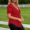 thumbnail image 7 of Ltctricy Women's Plus Size Tops Sequin Ruffle Short Sleeve Scalloped Deep V Neck Curved Hem Sparkly T Shirts Dressy Casual Blouses, 7 of 7
