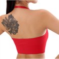 thumbnail image 5 of Ahuyic Womens Bra,Summer Plus Size Bra,Fashion Womens Solid Color Thin Shoulder Strap Beautiful Back Wrap And Wipe The Chest Wireless Strap Bra,Red,L, 5 of 5