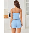 thumbnail image 4 of Ekouaer Cami Pajama Sets Y2K 2 Piece Lace Crop Top and Shorts Sexy Pjs Summer Lingerie Sleepwear Nightwear for Women, 4 of 6